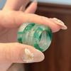 Classic inlay diamonds natural chalcedony green  rings for women new in Chinese style fashion exquisite ring  gift