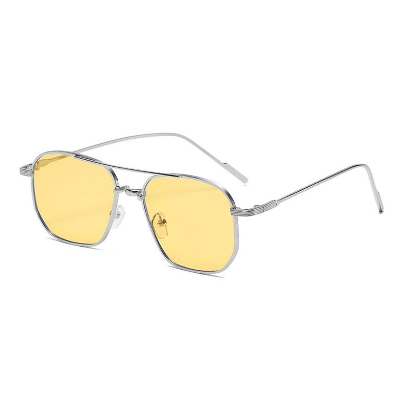 Fashion Women Sunglasses Luxury Metal Trendy Eyewear Brand Design Vintage Men Square Sun Glasses Mirror