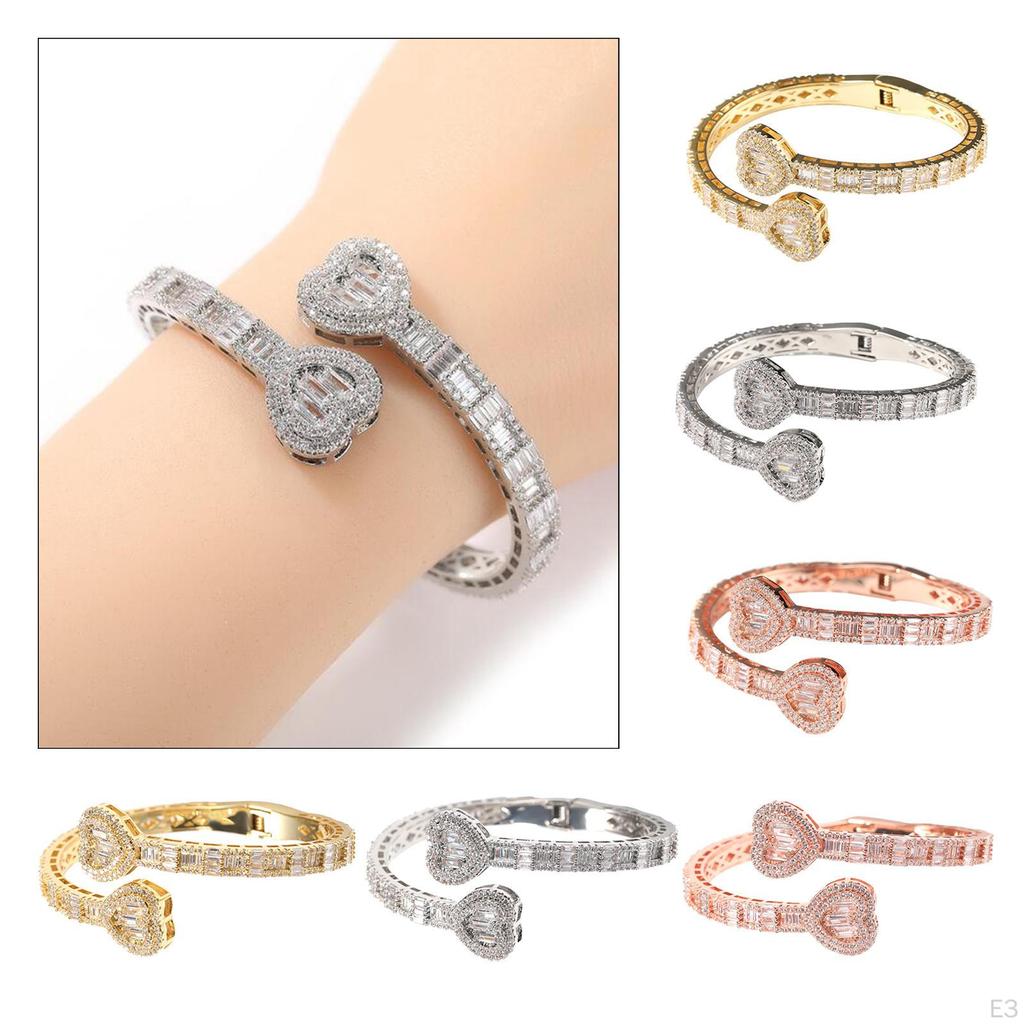 Trendy Bracelet Zircon Trimming Decorative Wrist Bangle for Birthday Lovers