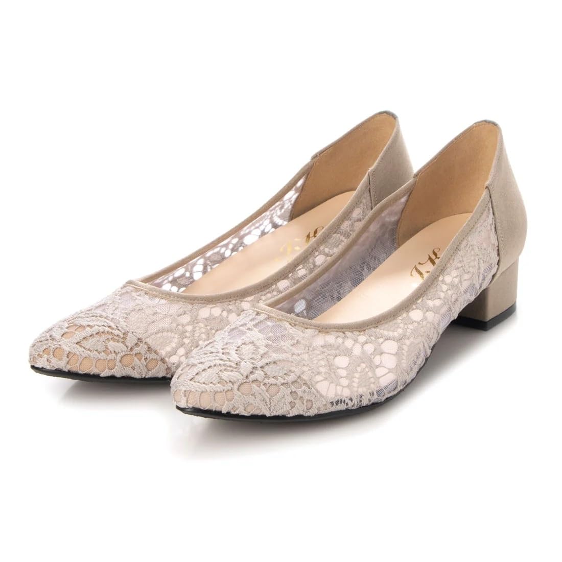 

IK Plus Women s Tulle & Lace Pumps, Size 485, Oak Gray Tulle, 23.0 cm, 3E