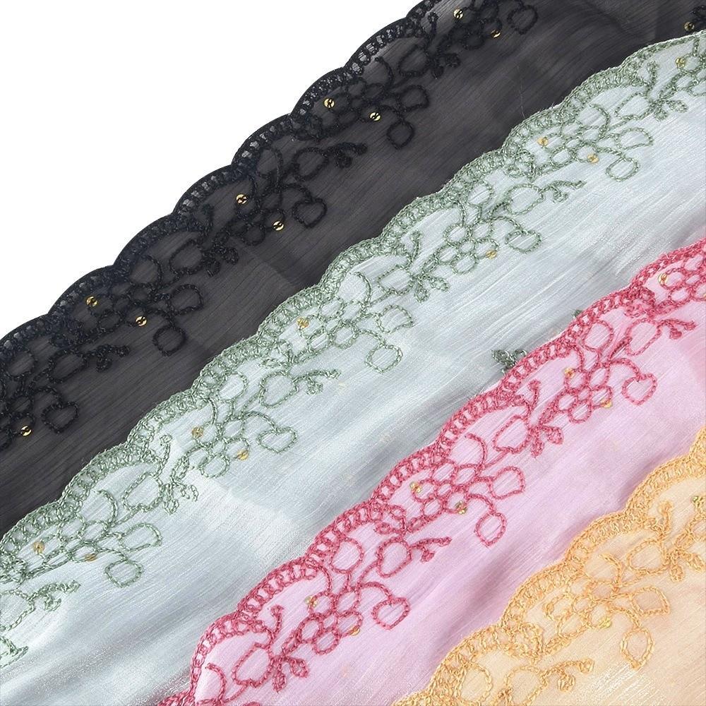Flowy Sequin Floral Hijab Sparkly Sequin Embroidered Hijab Lace Edge Shawl Wedding Occasion