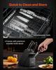 Kitchen Knife Set with Block and Sharpener, 15 Piece High Carbon Stainless Steel Sharp Knife Set, Kitchen Cutlery with Crack-Resistant Handle,