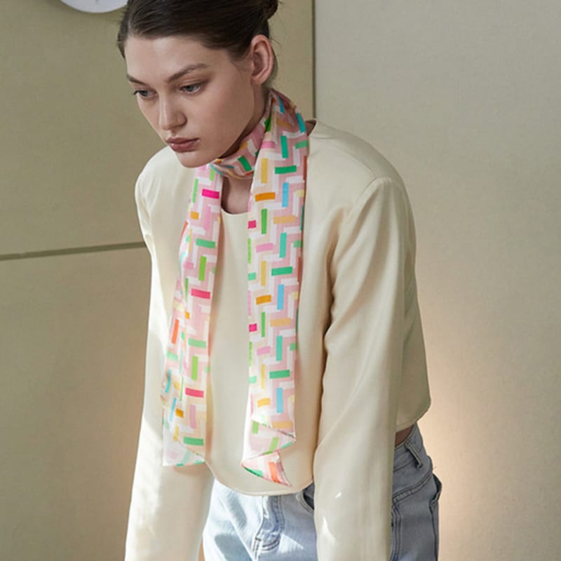 ANA MAISON It Tetris Long Petit Silk Scarf [PML-1409]