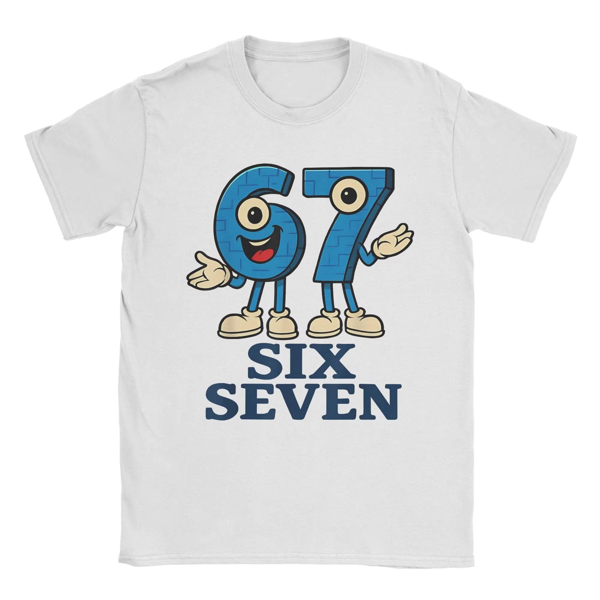 

67 Cartoon Printed T-shirts Men s Women s Cotton Breathable O-neck Short Sleeves Comfortable Casual T-shirt 3XL білий