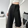 Petite High-Waisted Wide-Leg Sweatpants for Women, Versatile Slimming Straight-Leg, Perfect for Spring and Autumn.