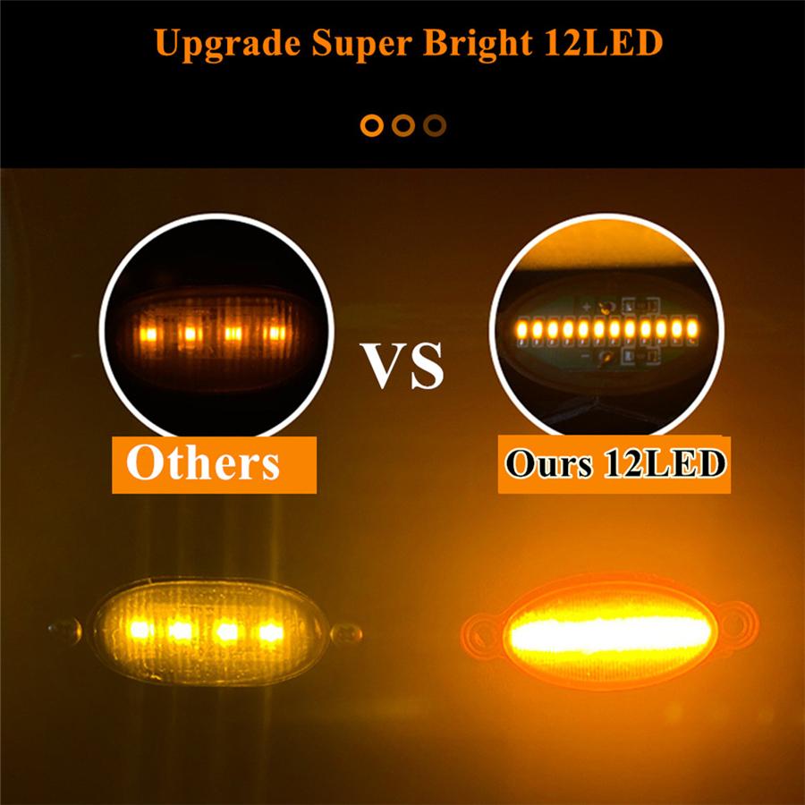 For Raptor Style Smoked Lens Amber 12 LED Front Grille Running Lights For Ford