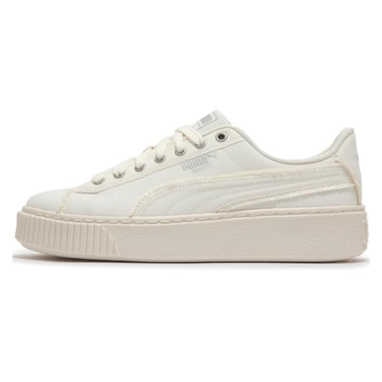 (WMNS) PUMA Basket Platform Fringe White Women s 399252-02 EU 37