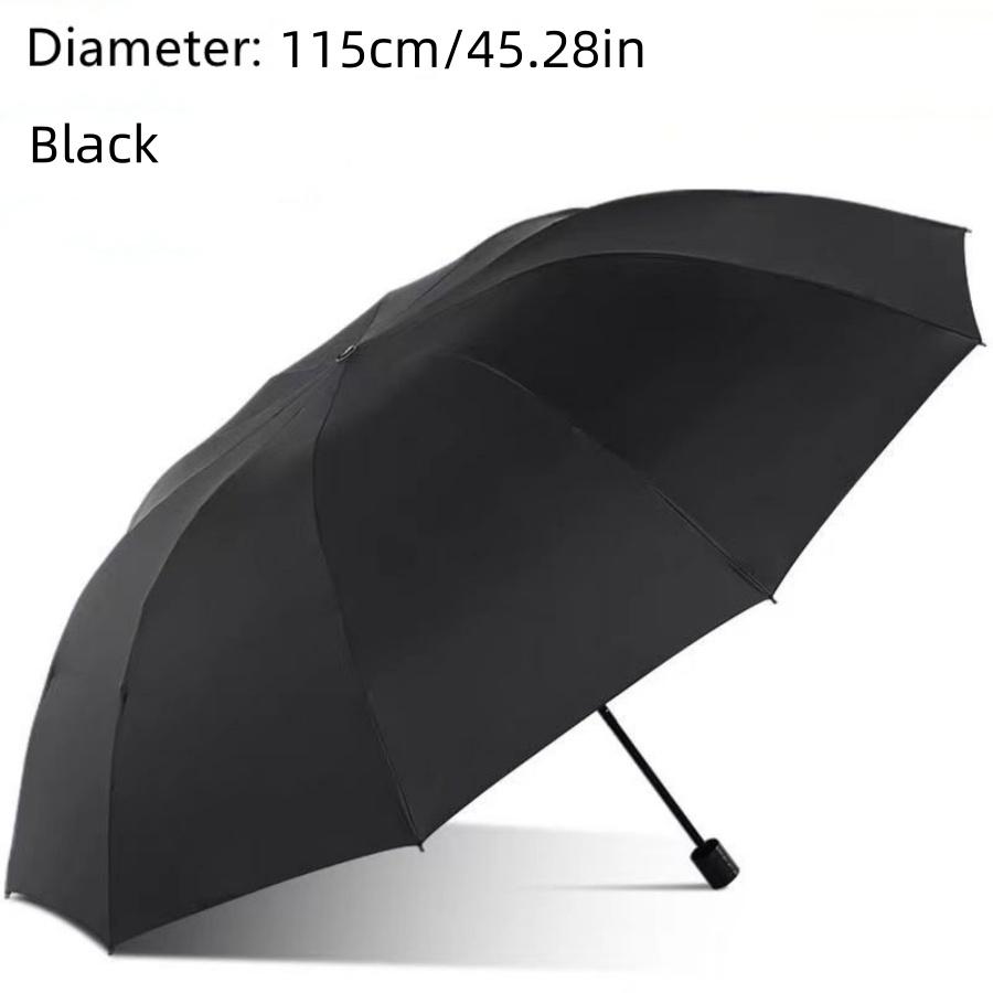 115CM Extra Large Windproof & Waterproof Folding Umbrella Reinforced 190T Impact Cloth For Business Travel Rainy Sunny Days