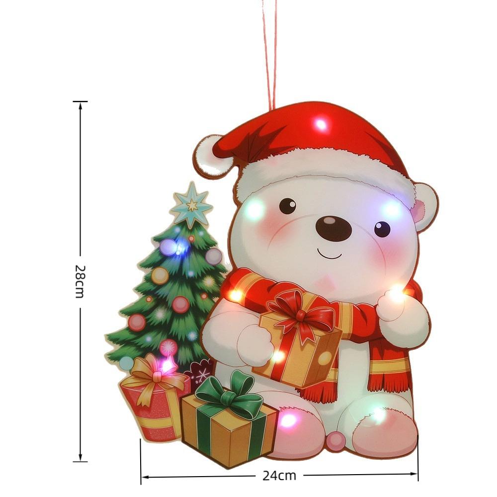 1Pc Luminous Door Hanging Decorations Christmas Home Diy Colorful Lights Snowman Scene Arrangement Hanging Decorations