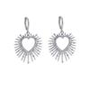 Fashion Heart Shape Charm Dangle Earring Sun Burst Spike Women Trendy Jewelry Accessories for Women