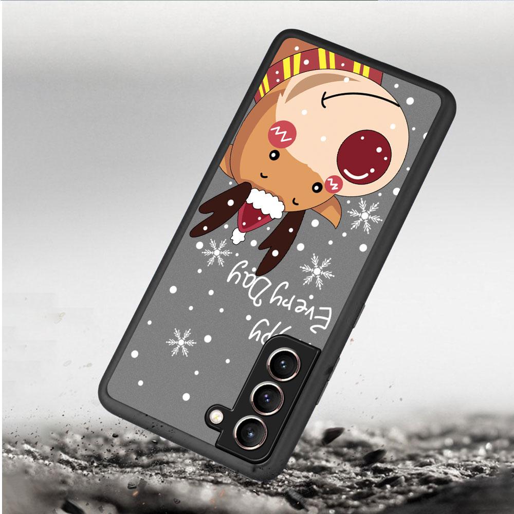 Matný kryt s motivem sněhu a veselými Vánocemi pro Samsung Galaxy S22 S20 S21 FE S10 S9 Plus S8 Capa Note 20 Ultra 10 Lite Phone Fundas