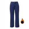 Women's Fleece-Lined Slimming Straight-Leg Denim Pants - European & American Style, Trendy INS.