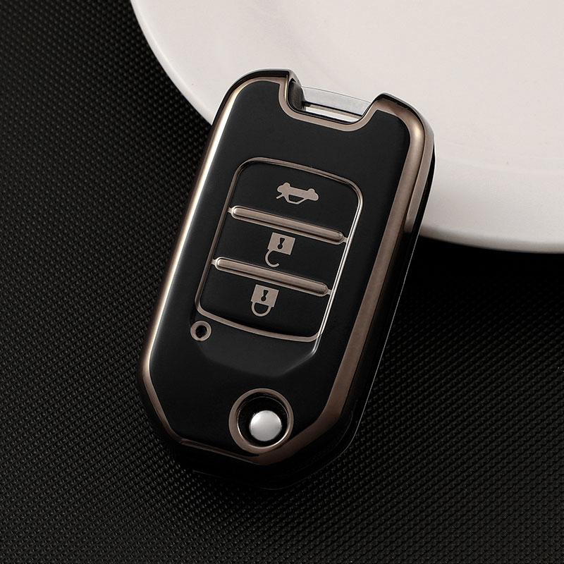 Car Flip Key Case Full Cover for Honda Civic HRV HR-V CRV XRV CR-V Crider Odyssey Pilot Fit Accord Shell Protector Accessories