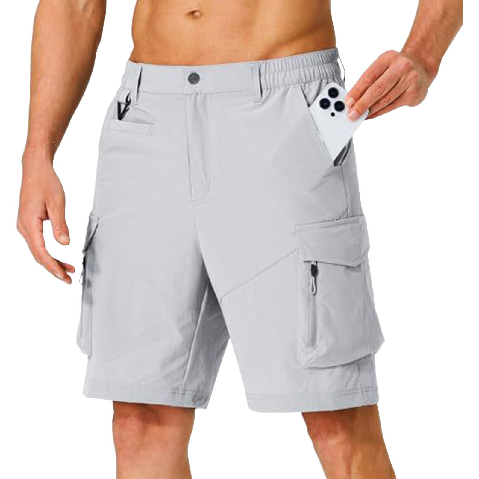 

Mens shorts with multiple pockets mens cargo shorts casual fit cargo shorts for men suitable for outdoor activities jean shorts men XL світло-сірий колір