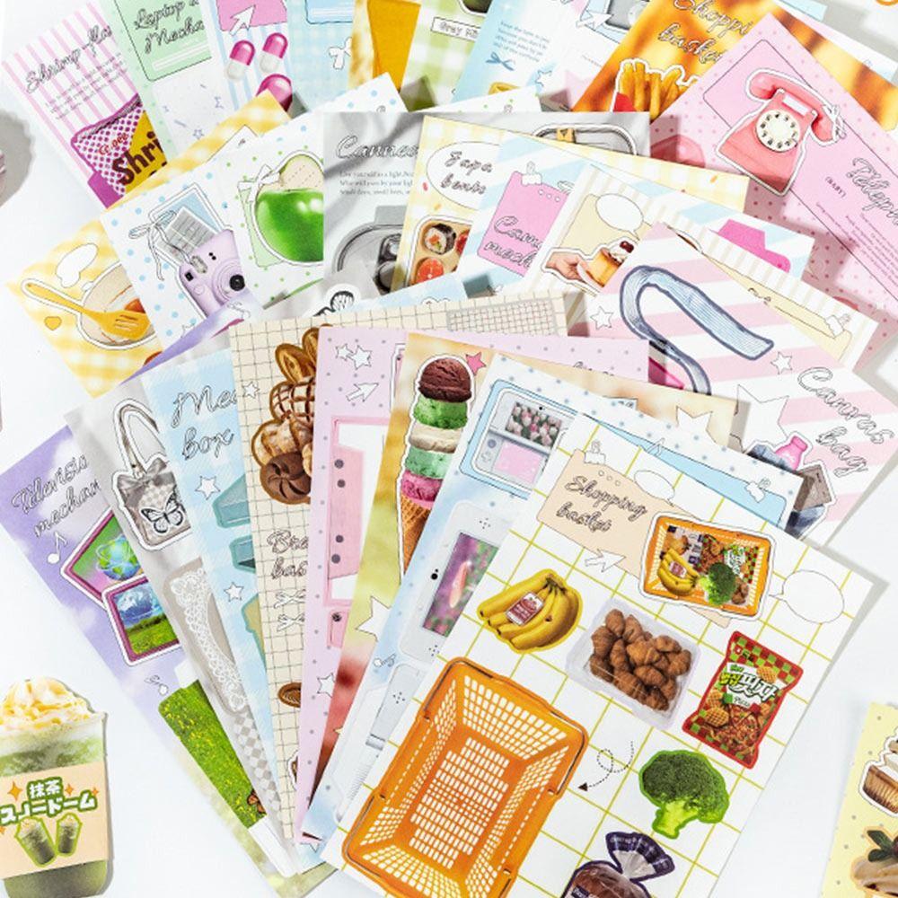 20 Sheets Multicolor Mechanism Material Book Fragments Daily Paper Scrapbook Hand Craft DIY Accessories Craft Supplies