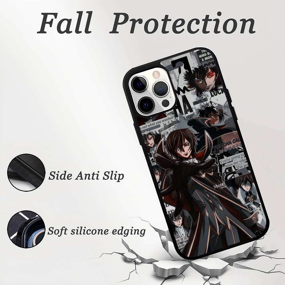 Anime C-Code Geass Phone Case Mobile Suitable For Apple 17 Air 16 PRO MAX 15 14 13 12 11 Patch Black Hard Shell