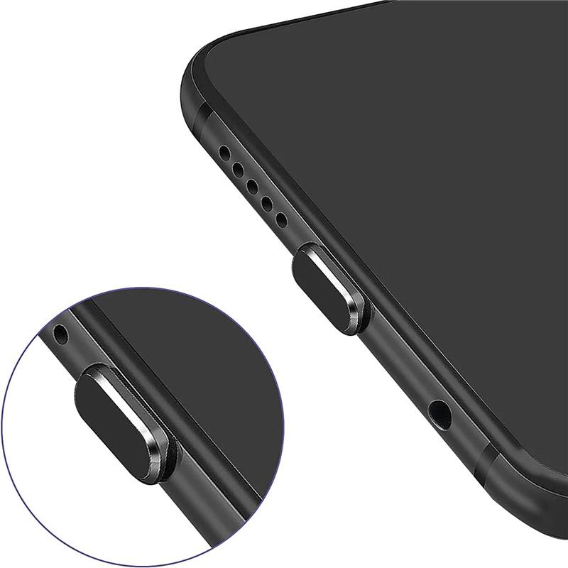1/2/5pcs Metal Type-C Silicone Dust Plugs Phone USB Port Protector Anti-dust Plug Cover Cap for Samsung Huawei Xiaomi Tablet2