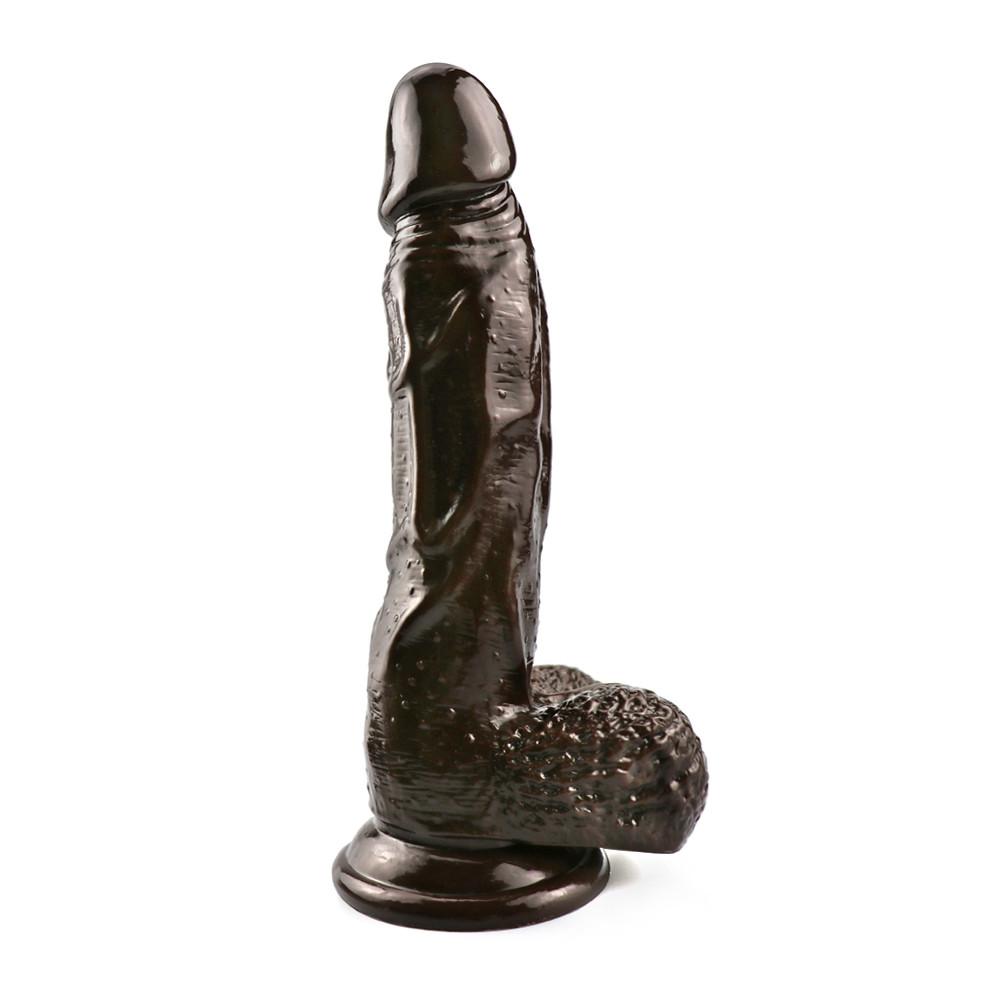 Braune große Hoden Penis Frauen Masturbation Schiebe Fake Dick Lesben realistische Dildos Erwachsene Erotik Sexspielzeug für Frauen Werkzeug