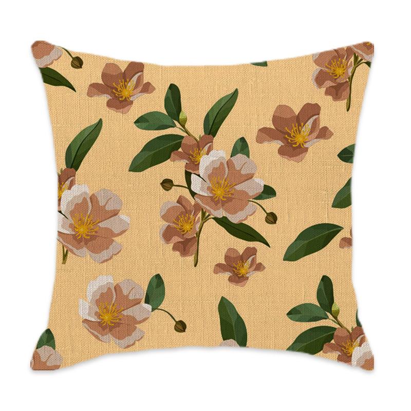 New Ins Style Floral Print Pillow Pillow Case Sofa Bedroom Lumbar Pillow American Flower Cushion