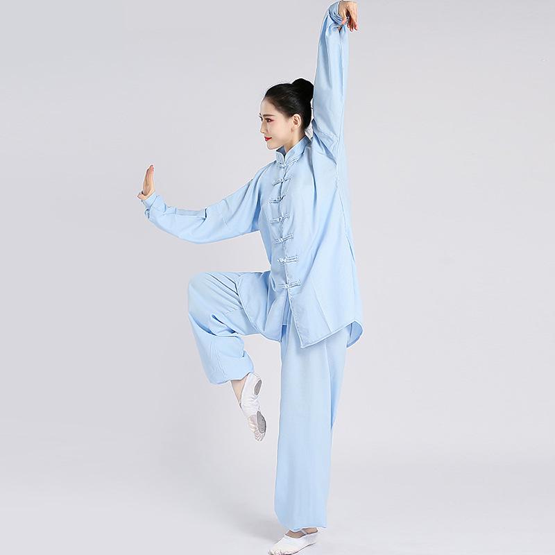 Men's and Women's Bamboo Linen Tai Chi Suit - Long Sleeve Morning Exercise and Performance Wear