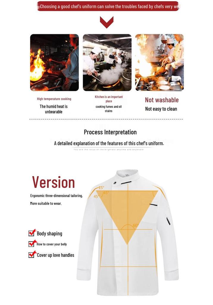 Set uniforme da chef: Opzioni a manica lunga e corta per Autunno/Inverno, Ideali per le cucine di Hotel e Ristoranti.