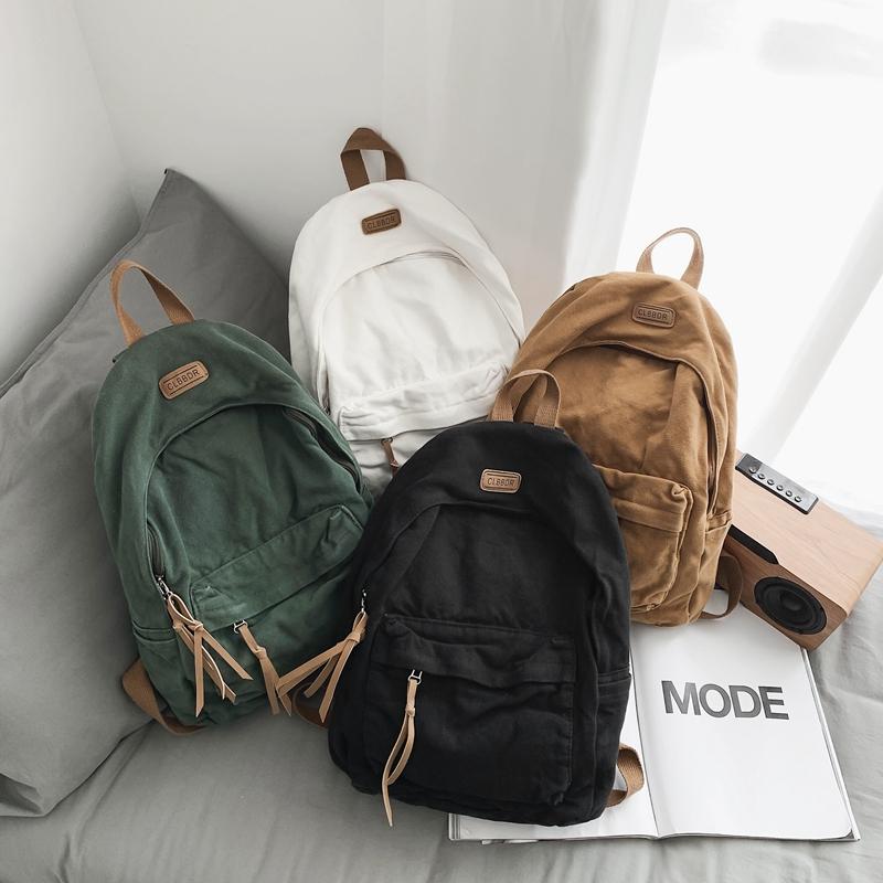 Schultasche für Männer, Junior High School, Senior High School, Studentenrucksack, alter gewaschener Canvas-Rucksack, weiblich