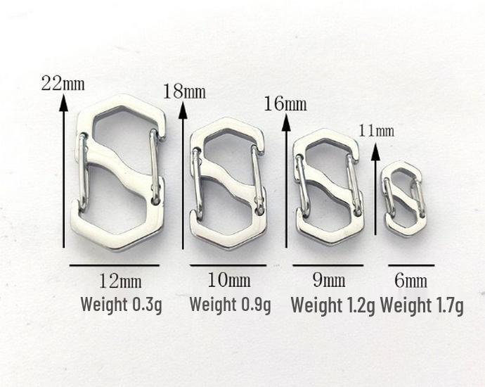 304 Stainless Steel Figure 8 Quick Release S-Type Spring Buckle for Keychains, Necklaces, Bracelets, and Length Adjustment.
