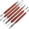 6-Piece Wooden Handle Clay Sculpture Tool Set: Pottery Shaping Tools & Knives