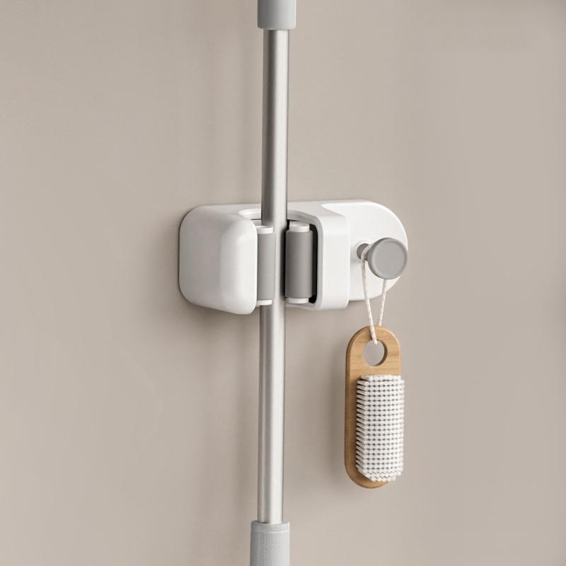 

1 шт. Кліпса для швабри Настінний тримач для щітки та швабри у ванній кімнаті Без свердління Органайзер-гачок для домашніх інструментів для прибирання туалету Single clip