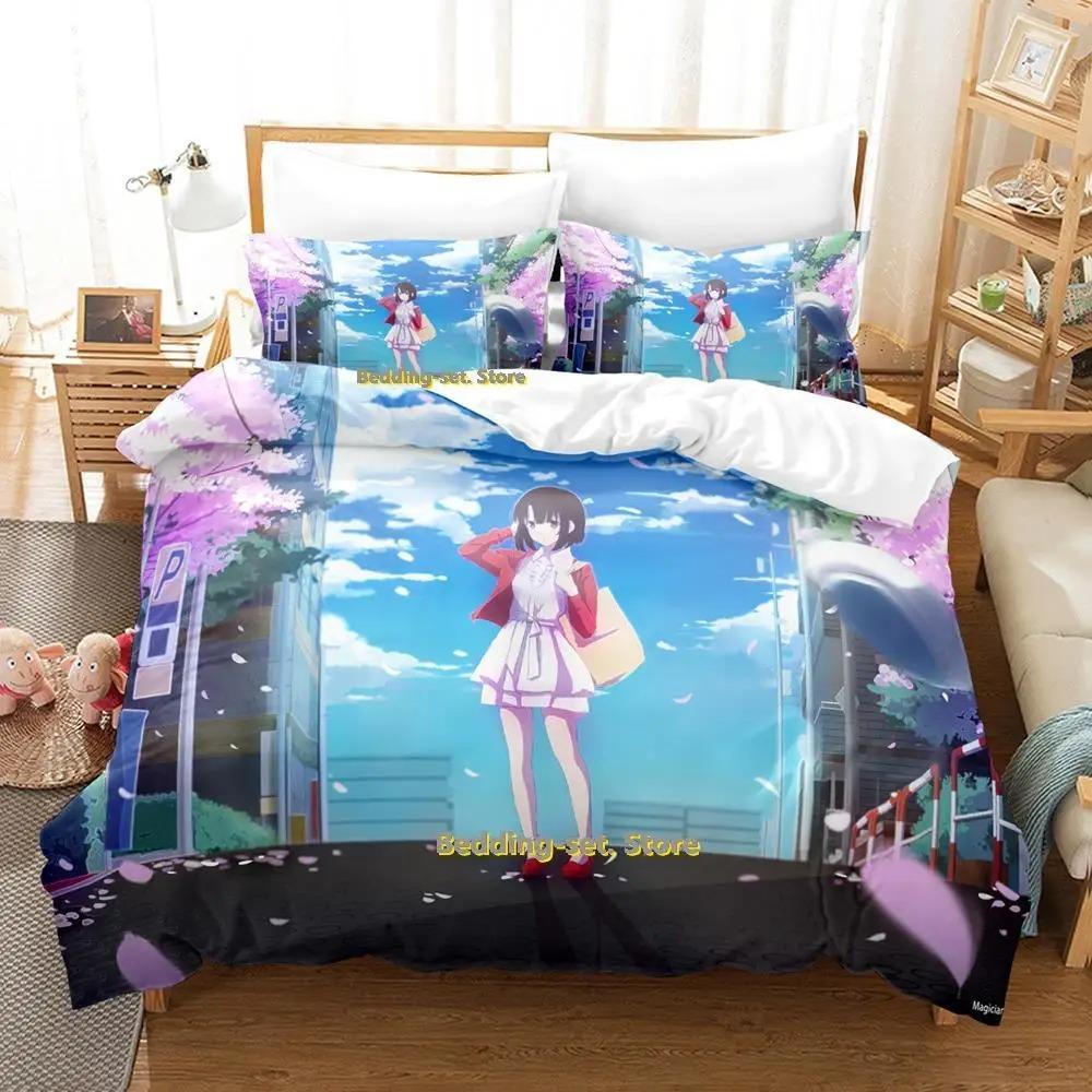 Katou Megumi Bedding Set Single Twin Full Queen King Size Bed Set Adult Kid Bedroom Duvetcover Sets Anime Parure De Lit Bed