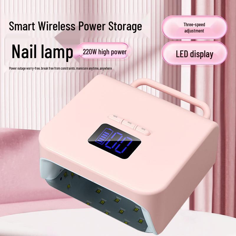 

220W High-Power Rechargeable Nail Lamp for Quick-Drying in Salons білий