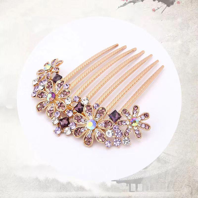 Μεταλλική Χτένα Μαλλιών με Επτά Δόντια και Στρας και Φουρκέτα - Κορεατικό Στυλ