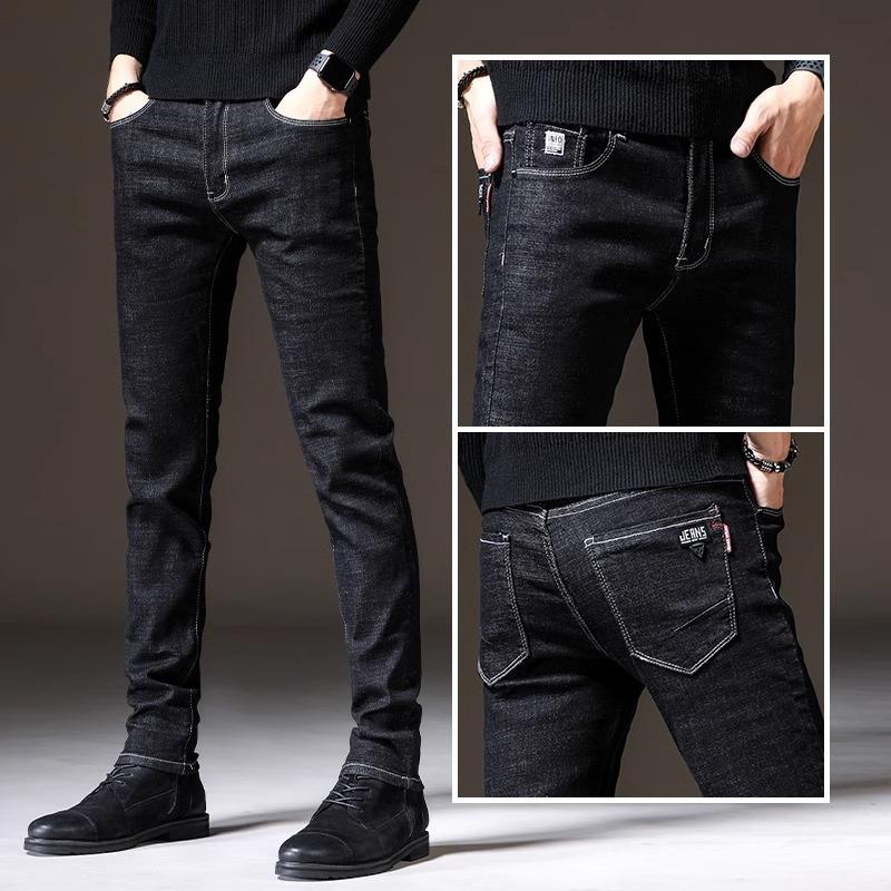 Spring And Autumn Winter New Men'S Regular Jeans Slimming Straight Stretch Business Versatile Long Pants