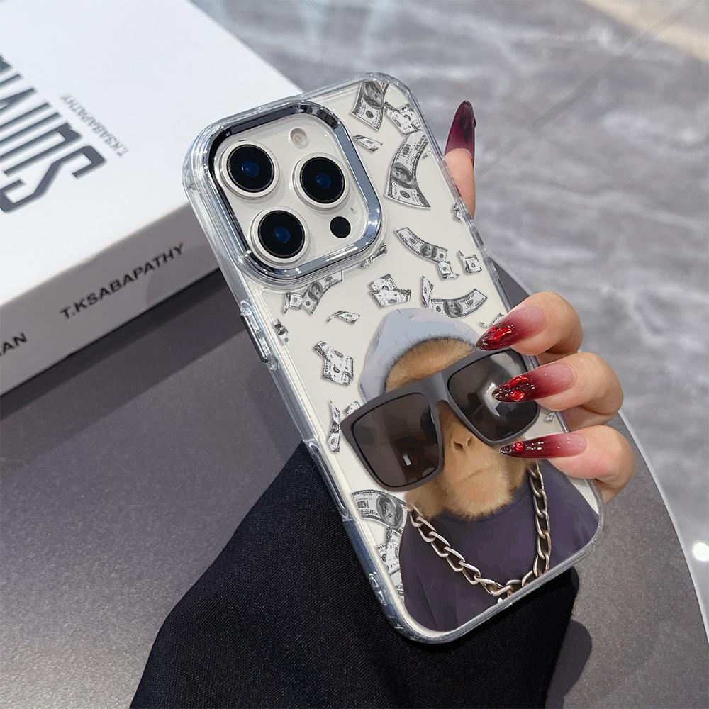 New Creative Monkey Pattern Phone Case For iPhone 17 16e 16 15 14 13 12 11 mini Pro Max X XR XSMAX 8 7Air Plus Transparent Cover