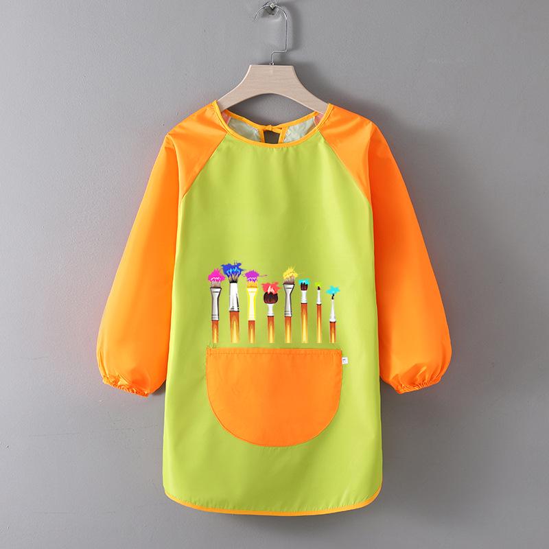 Children's Waterproof Art Smock with Logo - Reversible Apron for Painting and Eating  