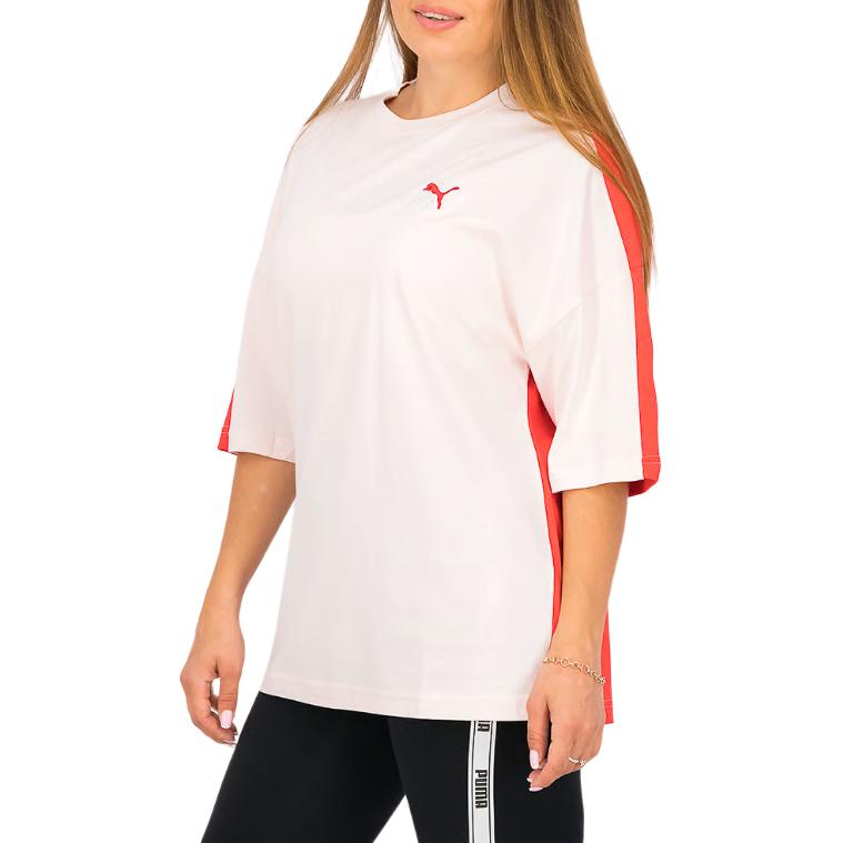 Puma Casual Round Neck Short Sleeve T-Shirt Women tops Pink 598529-17