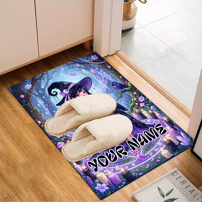 1PC Custom Name Forest Magic Theme Floor Mat Ideal for Living Room, Game Rooms, Office, Bedroom, Office Floor Mat , Floor Mats for Home