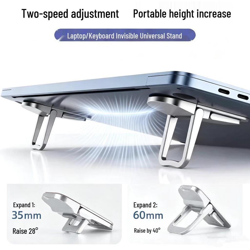 Zinc Alloy Mini Laptop Stand - Portable Cooling Riser Pad