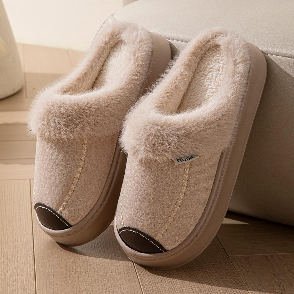 Slippers Eva Autumn and Winter Cotton Slippers Household Slippers Indoor Warm Fluffy Cotton Mop Thick Bottom Couple Cotton Mop