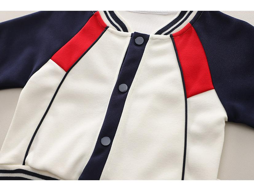 Toddler Boys' 2024 Spring/Autumn Three-Piece Set: Fashionable Baseball Jacket and Clothing