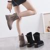Leather Winter Shoes Women Snow Boots Warm Shoes Cold Winter Woman Ankle Boots Female Height Increasing 4.5cm