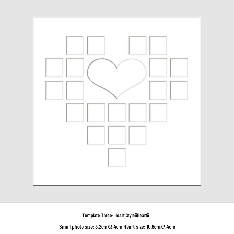 Heart-Shaped 520 Multi-Grid Wooden Photo Frame: Perfect Couple's Gift for Weddings & Valentine's Day
