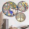 Madhubani Metallwandteller, Wanddekoartikel für Zuhause - 12, 10, 8 Zoll