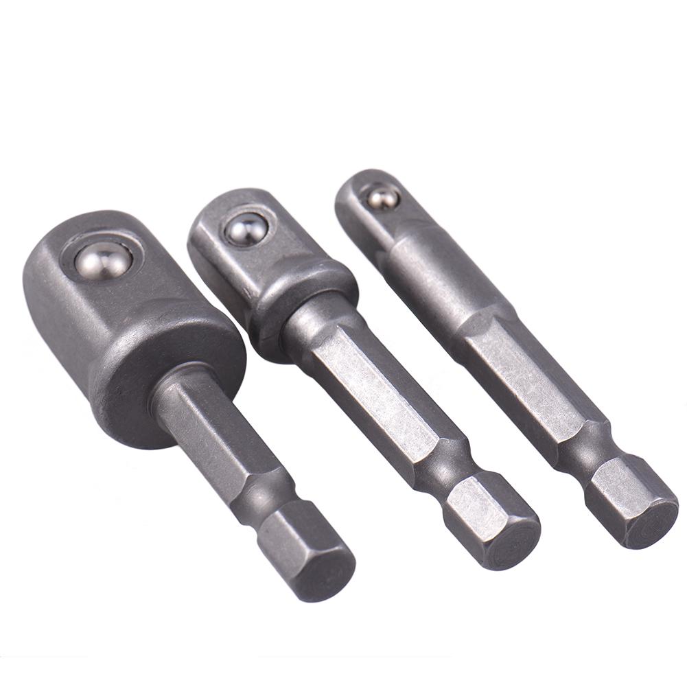 3PCs/set 1/4 3/8 1/2Hex Power Drill Bit Driver Socket Bits Set Adapter Wrench Sleeve Extension Bar For Electric Screwdriver Bits