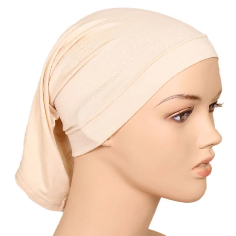 Muslim Underscarf Turban Hijab Ninja Inner Hat Women Chemo Cap Hair Loss Cover Beanie Bonnet Headwear Stretch Head Scarf Wrap