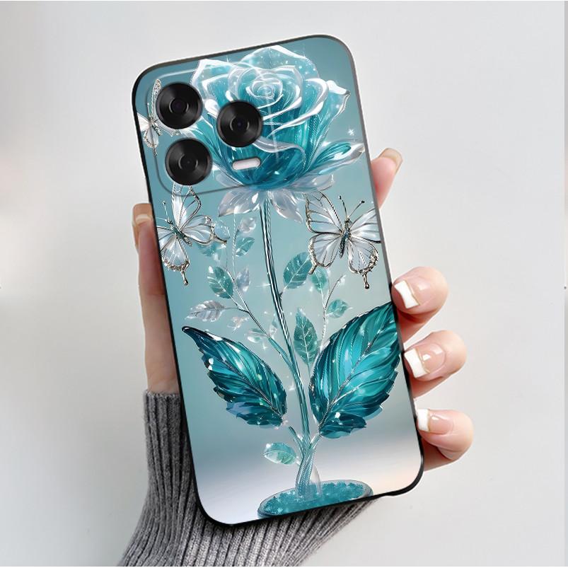 Tiskací pouzdro pro ZTE Blade V70 Vita Fundas pro ZTE Nubia V70 Design Capa Měkký silikonový černý kryt Roztomilé květinové pouzdro Coque