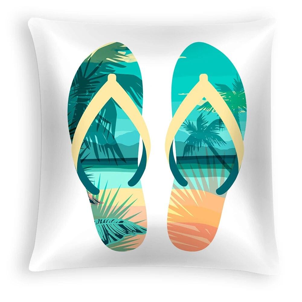 Tropical Summer Beach Style Coconut Tree Print Pattern Sofa Cushion Cover Pillowcase Home Party Car Bedding