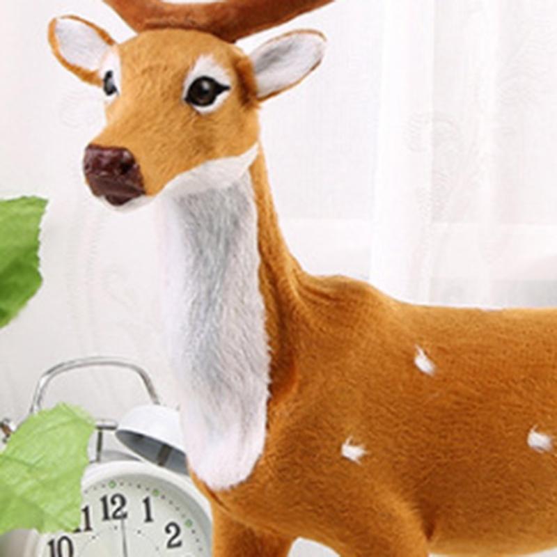 15/20/25/30/35cm Simulation Plush Reindeer Standing Christmas Sika Deer Xmas Elk Dolls Holiday Reindeer Figures