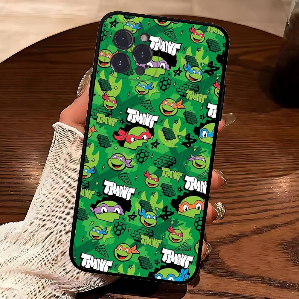 Animated N-Ninja T-Turtles TV Phone Case For Iphone 16 15 17 13 14 12 11 Pro Max Plus Black Shell Cover Case