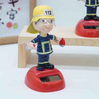 Solar Firefighter- Dancing Figurine, Dancing Toy Doll Dashboard Doll, Suitable For Desk, Window Sill, Car Dashboard Decoration